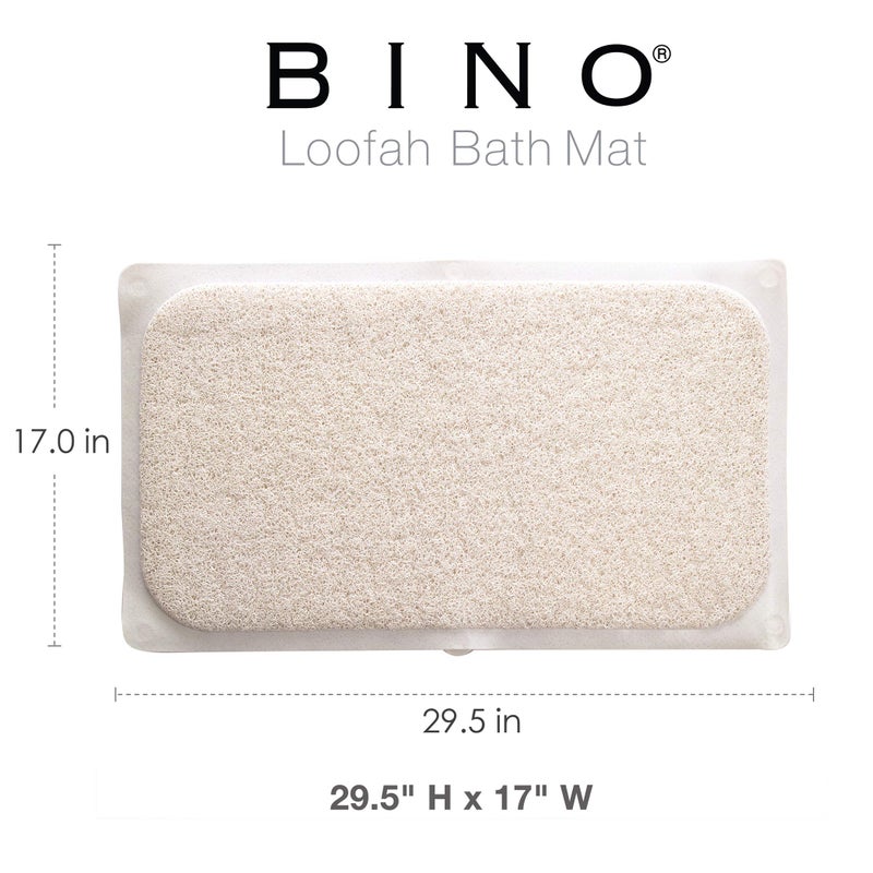BINO | Loofah Non-Slip Bath Mat for Tub - Grey | Spa-Inspired Comfort, Quick-Drying, Secure Suction Cups | Exfoliating Shower Mat for a Luxurious and Safe Bathing Experience - Image 2